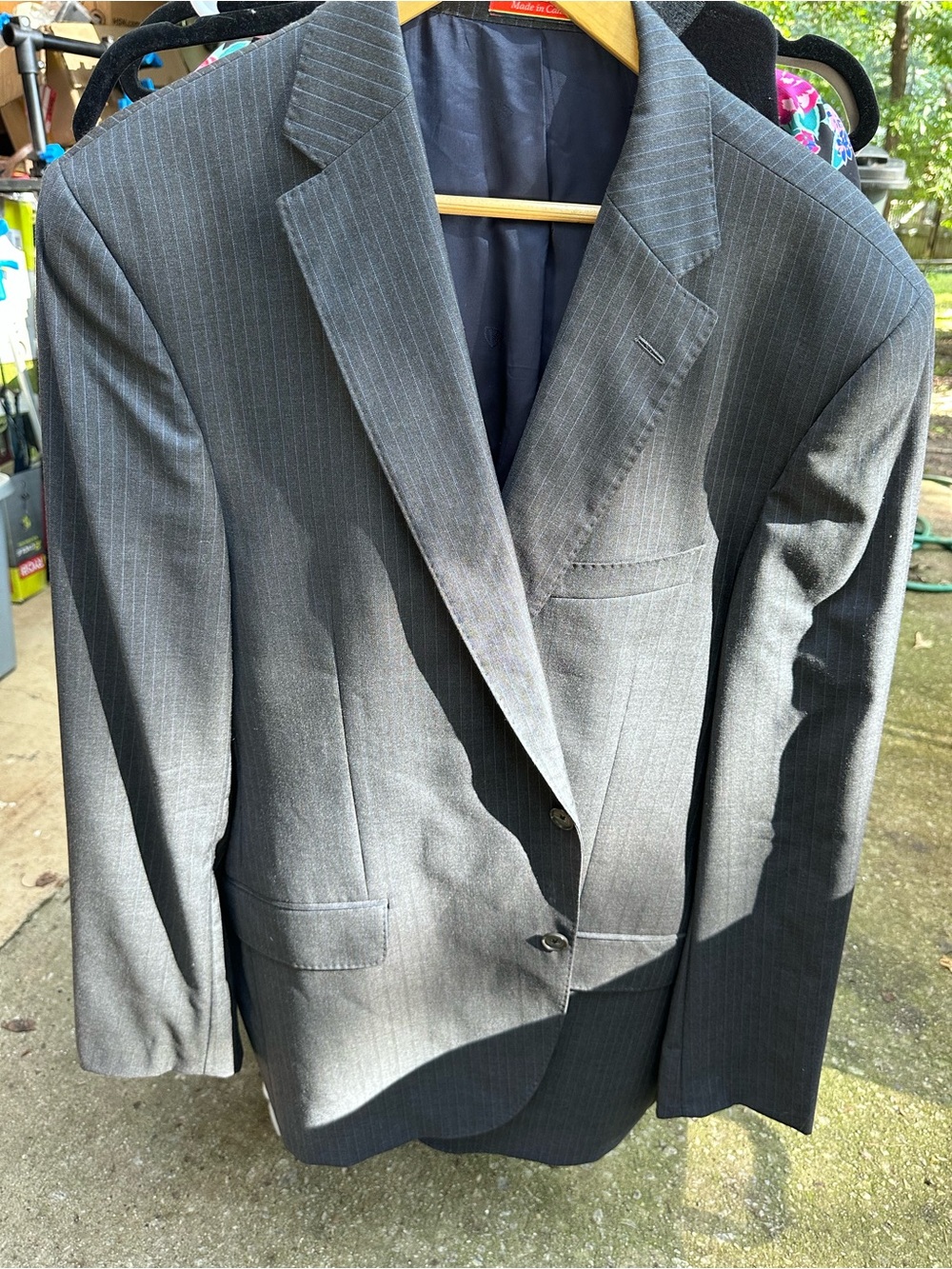 Daniel Cremieux Charcoal Pinstripe Suit Jacket